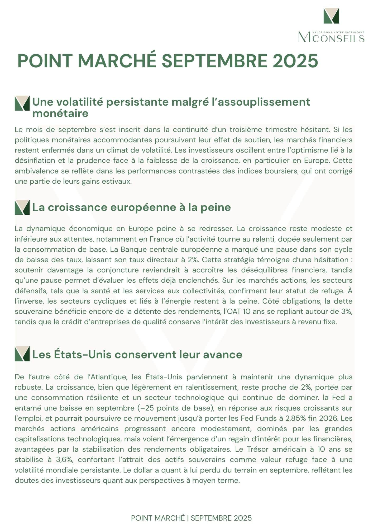 Point Marché Septembre 2025