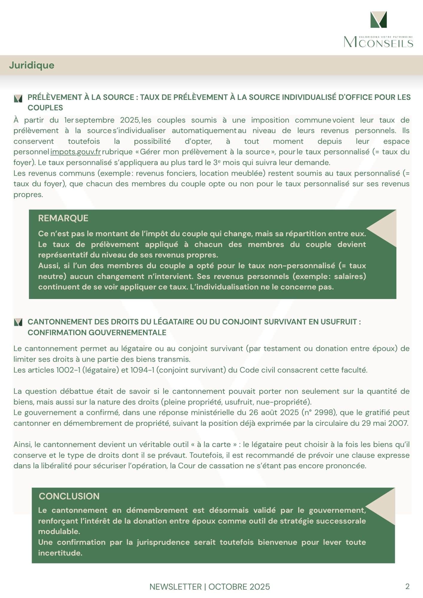 Newsletter Octobre 2025