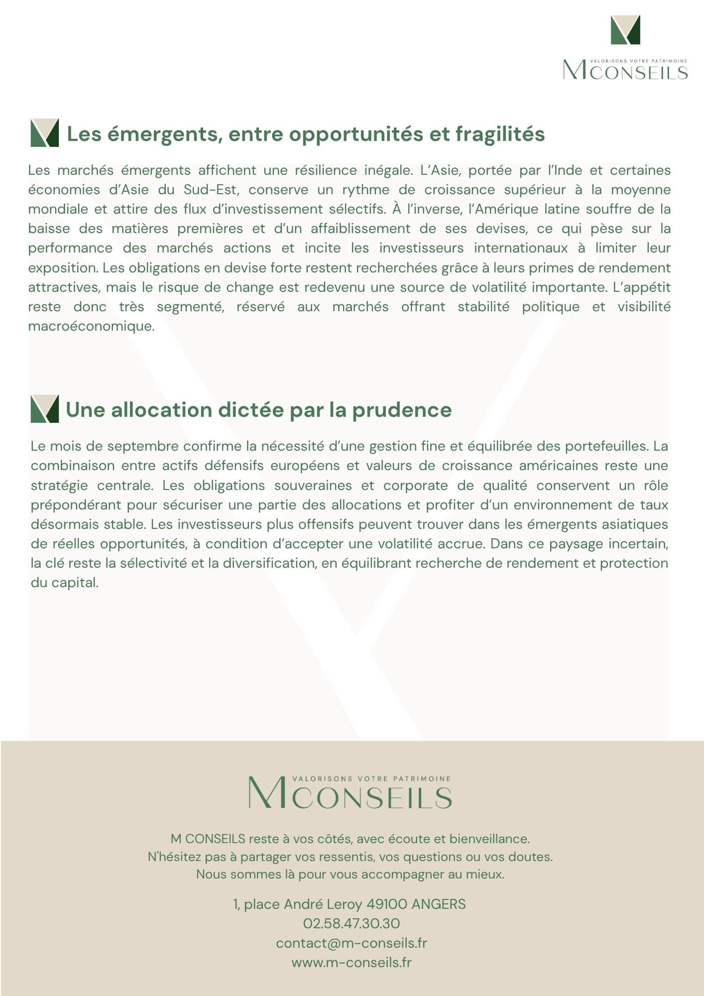 Point Marché Septembre 2025