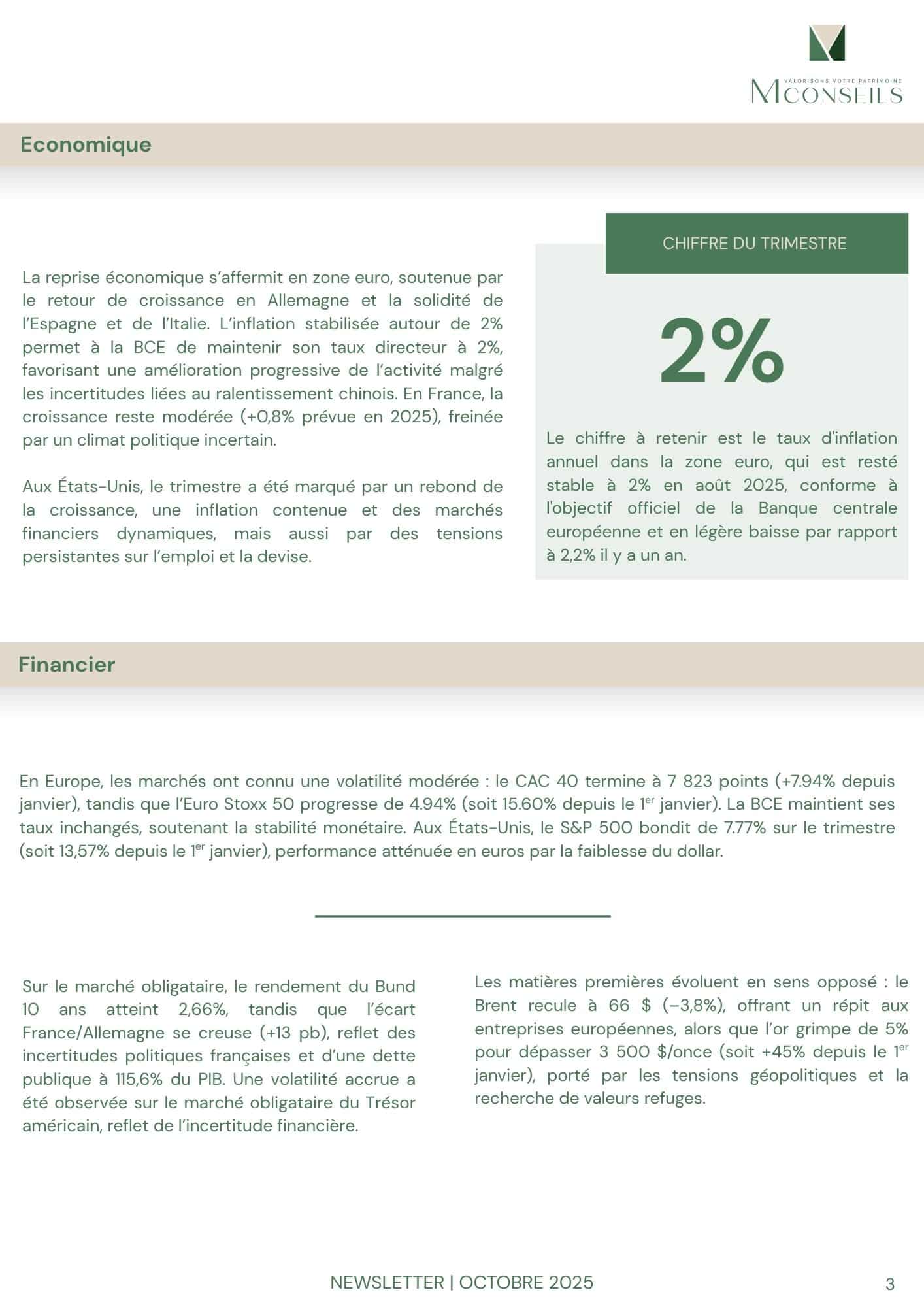 Newsletter Octobre 2025